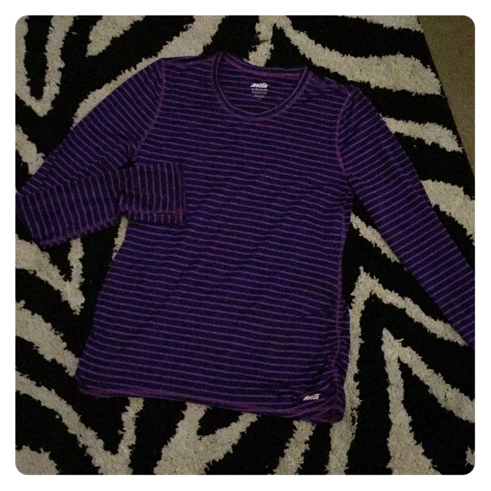 Purple athletic long sleeve shirt